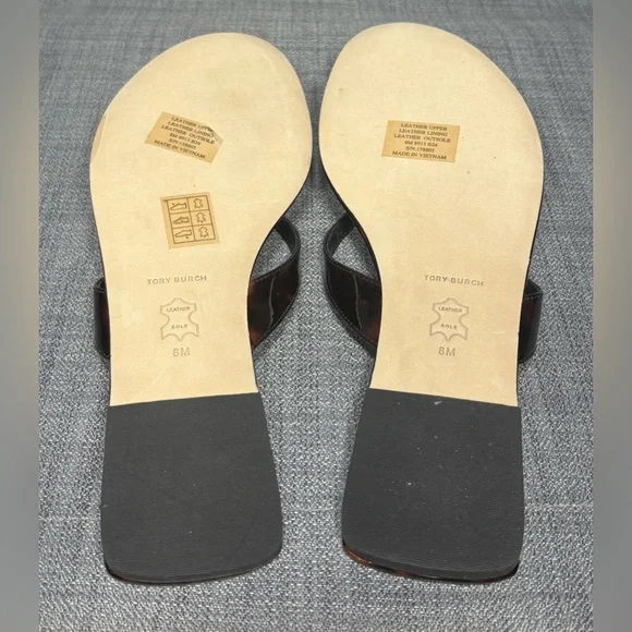 Tory Burch Classic Flip Flop Tortoise Patent Size 8 - Picture 7 of 8
